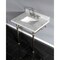 Kingston Brass 30" x 22" Carrara Marble Vanity Top with Brass Console Legs, Carrara Marble/Polished Nickel KVPB3030MBSQ6 - alternate 2